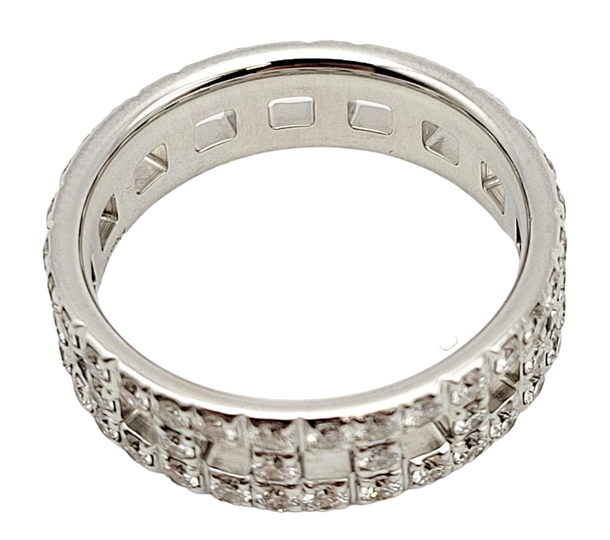 Tiffany & Co. Tiffany T True Wide Band Ring with Diamonds in 18 Karat White Gold 3