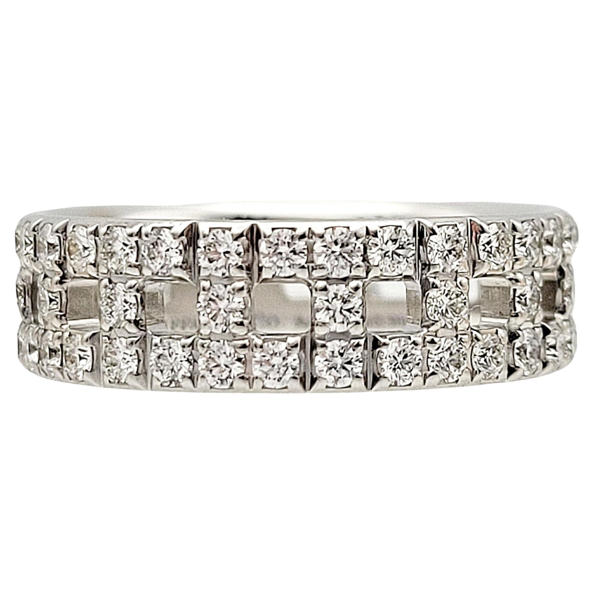 Tiffany & Co. Tiffany T True Wide Band Ring with Diamonds in 18 Karat White Gold