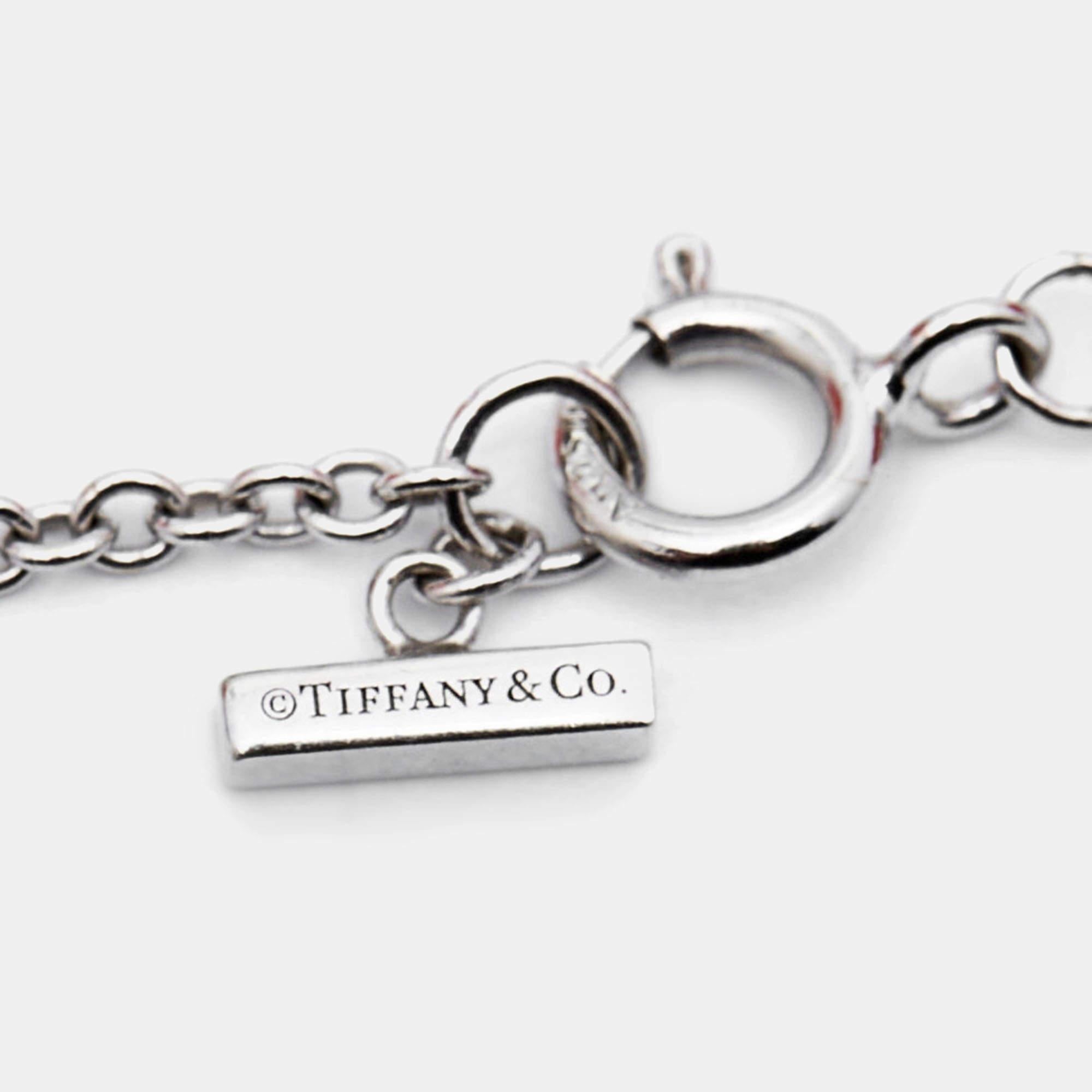 Women's Tiffany & Co. Tiffany T Turquoise Diamond 18k White Gold Bracelet