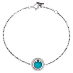 Tiffany & Co. Tiffany T Turquoise Diamond 18k White Gold Bracelet