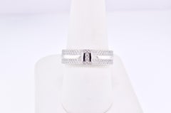 Tiffany & Co. Tiffany T Wide Pave Diamond Band Ring in 18 Karat White Gold