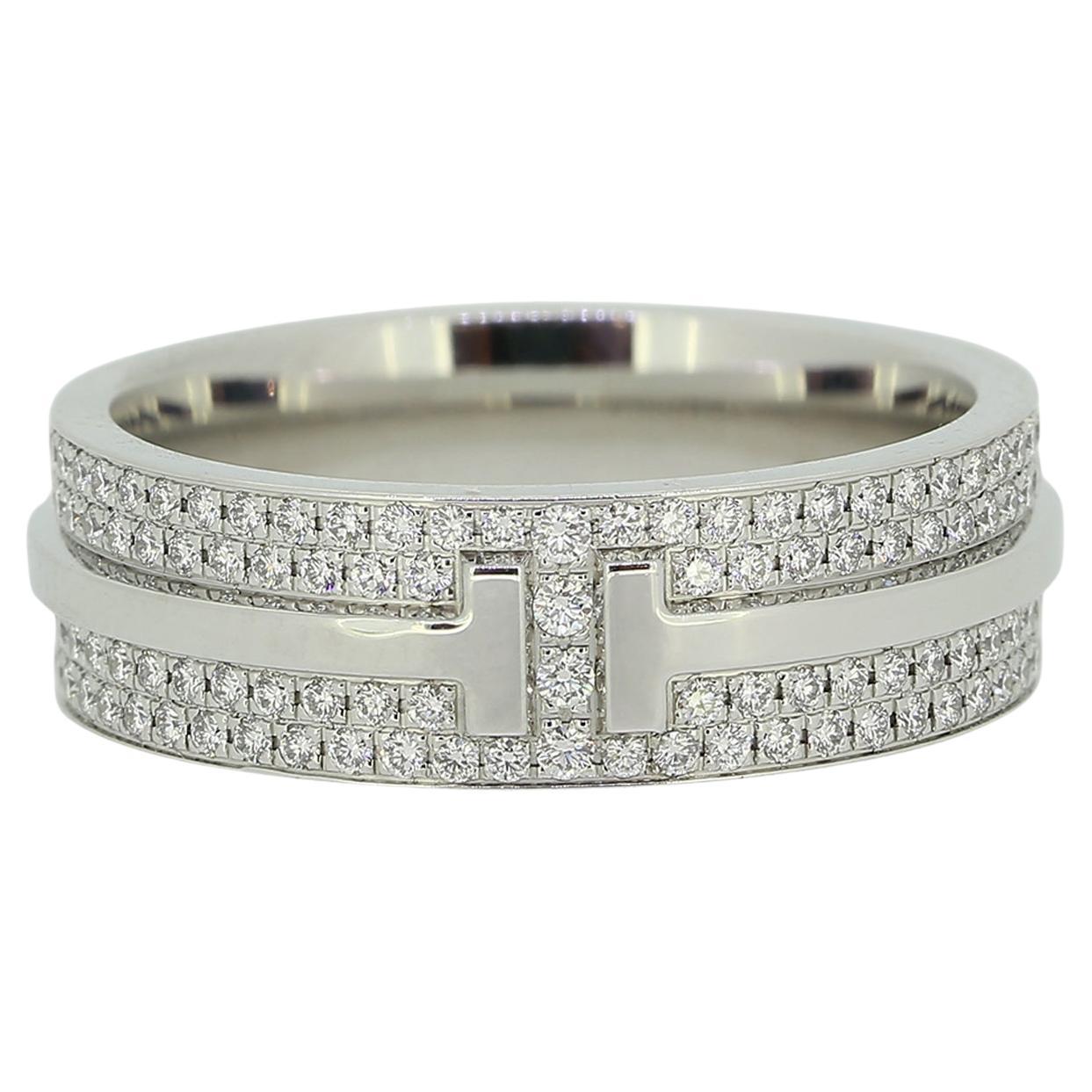 Tiffany & Co. Tiffany T Wide Pavé Diamond Ring Size L (52)