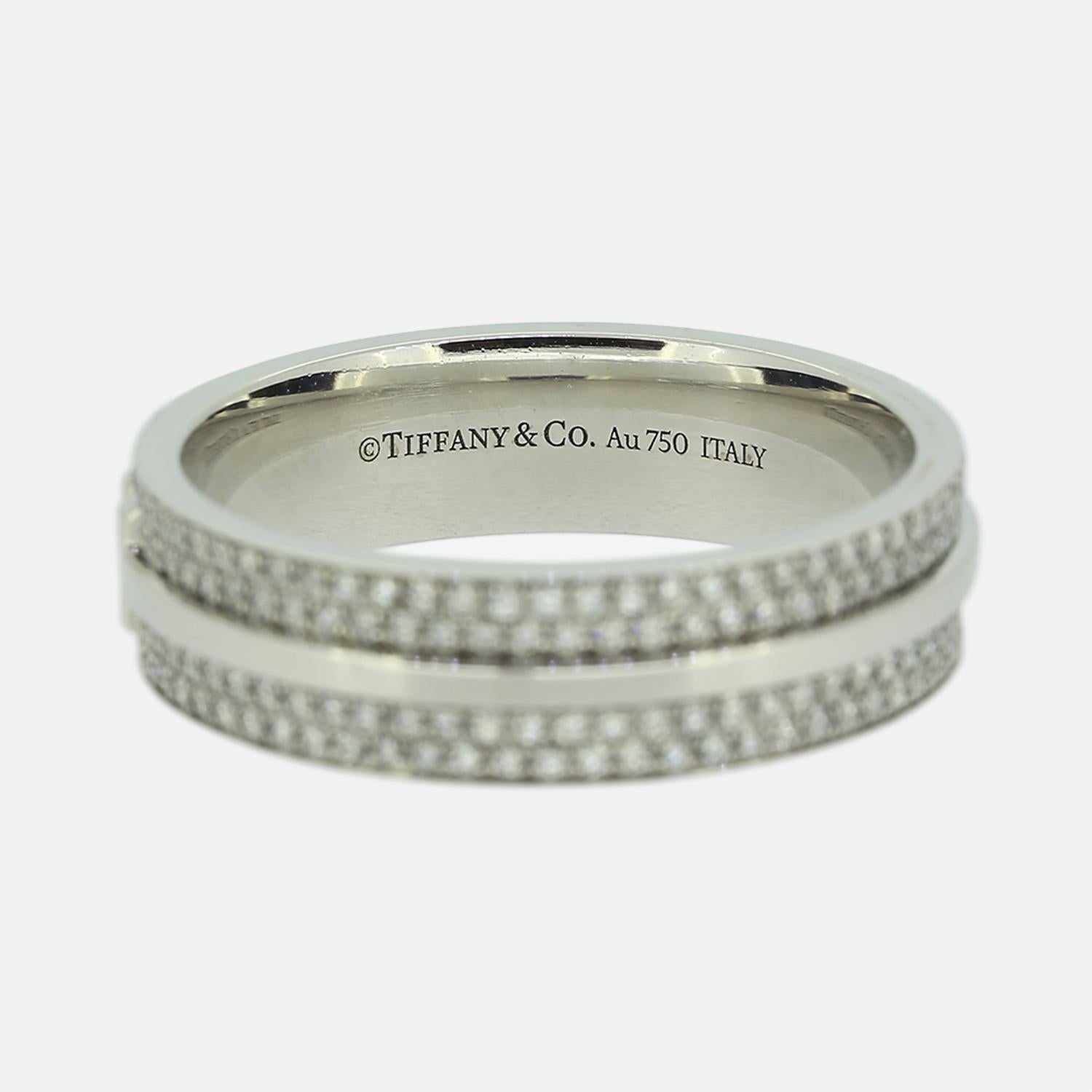 Brilliant Cut Tiffany & Co. Tiffany T Wide Pavé Diamond Ring Size S (60)