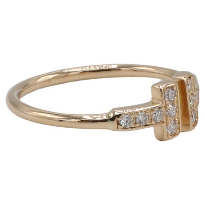 Tiffany & Co. Tiffany T. Wire 18 Karat Rose Gold Natürlicher Diamantring (Moderne) im Angebot