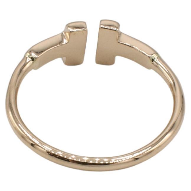 Tiffany & Co. Tiffany T. Wire 18 Karat Rose Gold Natürlicher Diamantring (Rundschliff) im Angebot