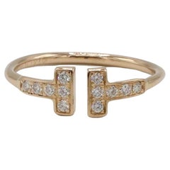 Tiffany & Co. Tiffany T. Wire 18 Karat Rose Gold Natural Diamond Ring