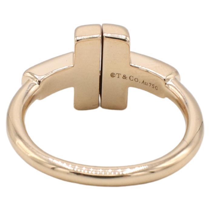 Modern Tiffany & Co. Tiffany T. Wire 18K Rose Gold Natural Diamonds Mother Pearl Ring For Sale