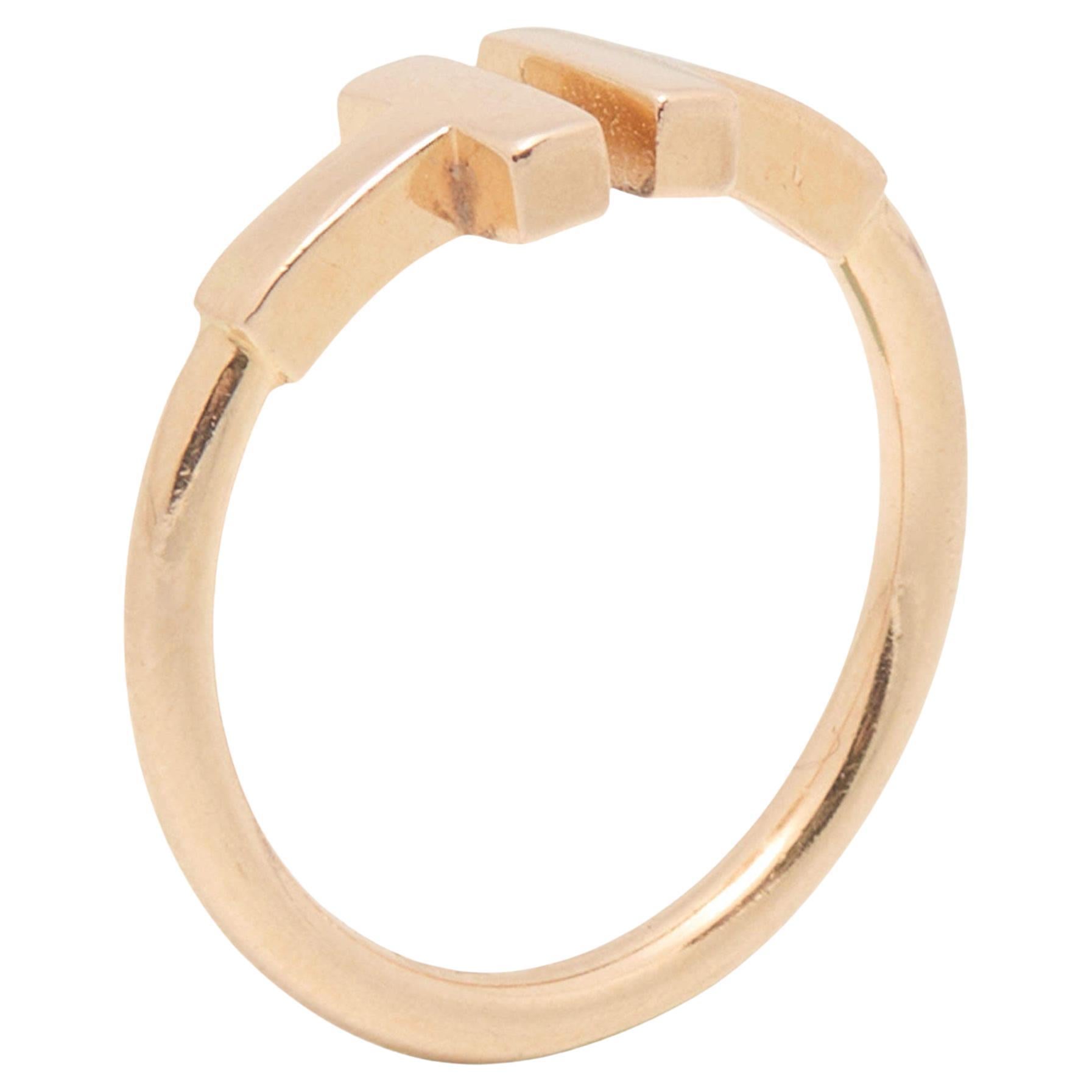 Tiffany & Co. Tiffany T Wire 18k Rose Gold Ring Size 48