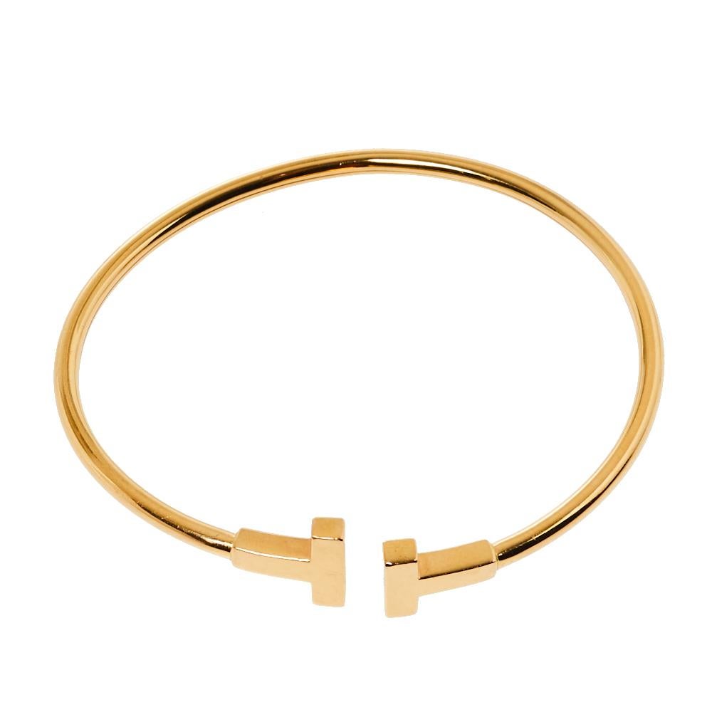 Contemporary Tiffany & Co. Tiffany T Wire 18K Yellow Gold Bracelet