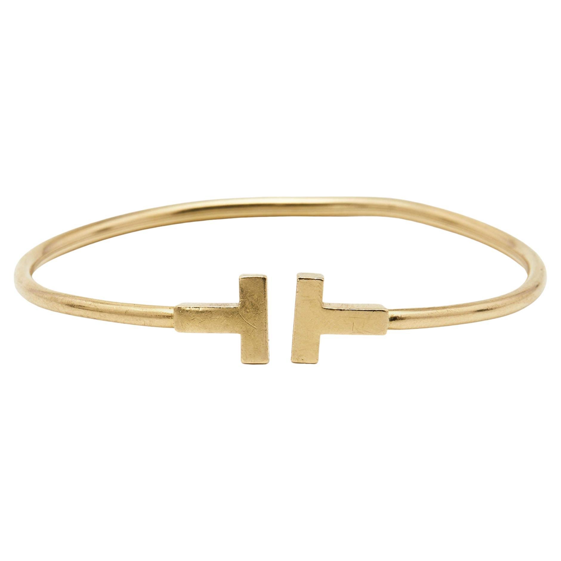 Tiffany & Co. Tiffany T Wire 18k Yellow Gold Bracelet