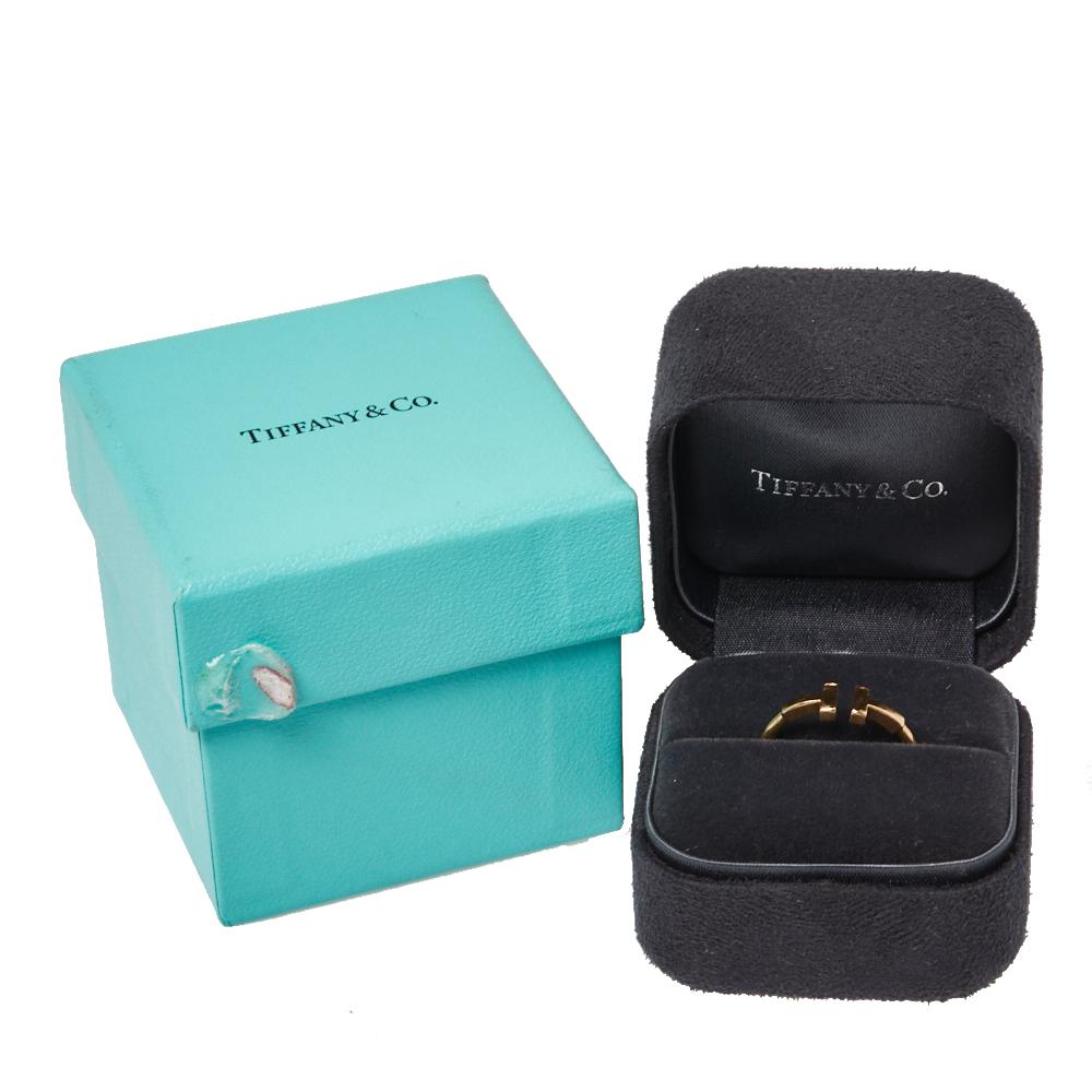 Women's Tiffany & Co. Tiffany T Wire 18K Yellow Gold Ring Size 56