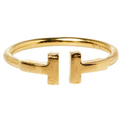 Tiffany & Co. Tiffany T Wire 18K Yellow Gold Ring Size 56