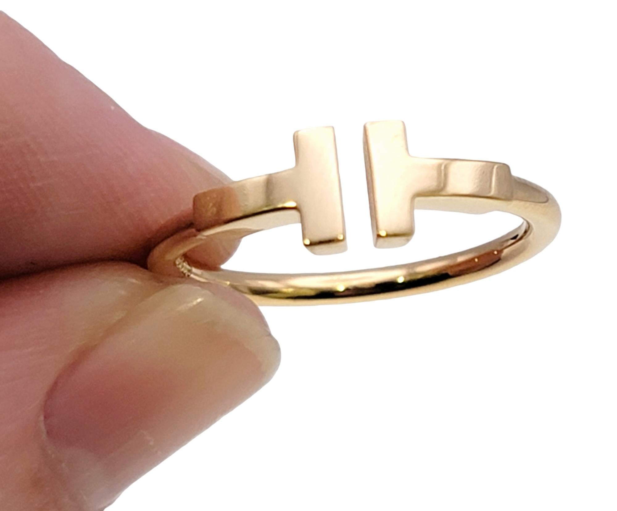 Tiffany & Co. Tiffany T Wire Band Ring in 18 Karat Rose Gold with Box 2