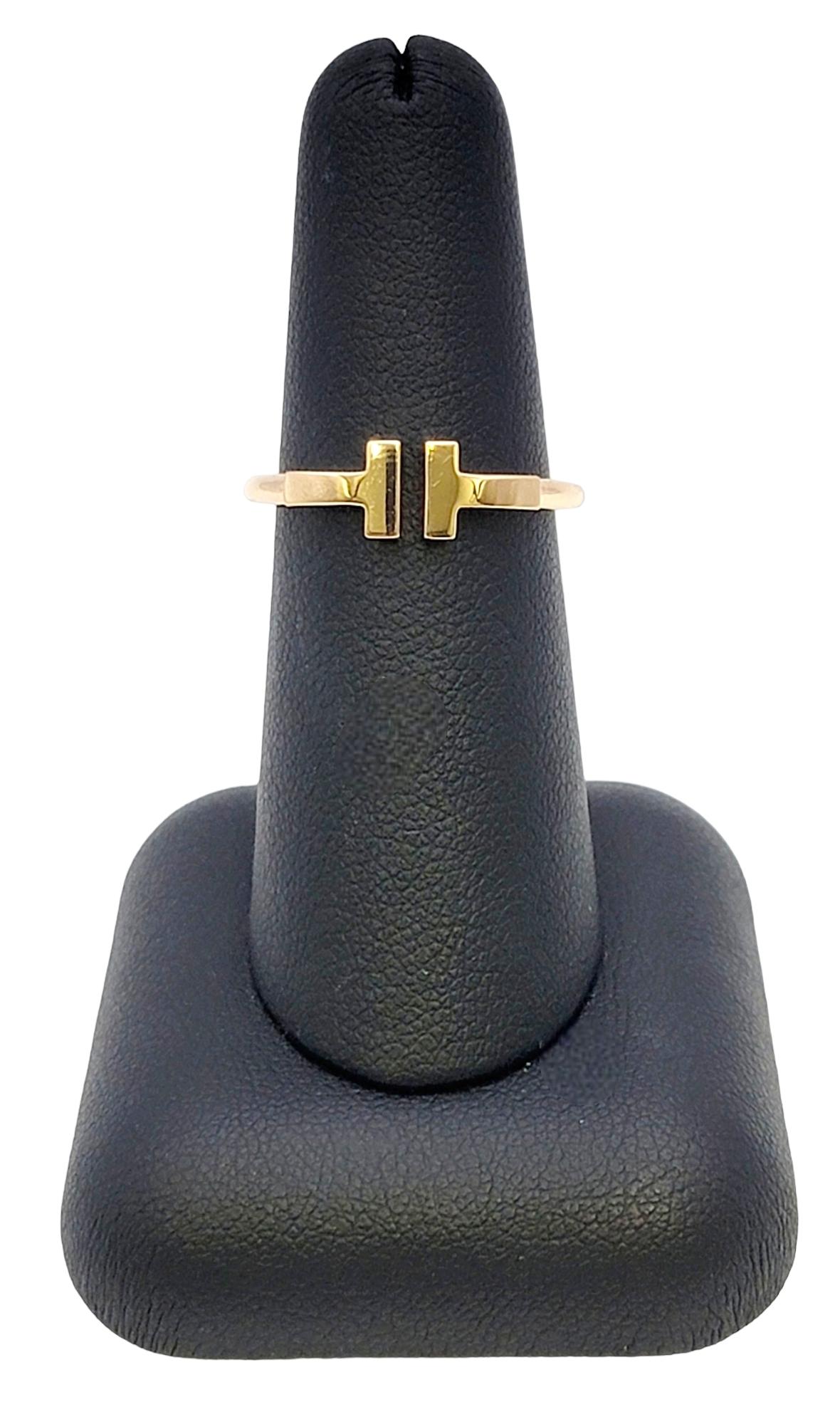 Tiffany & Co. Tiffany T Wire Band Ring in 18 Karat Rose Gold with Box 7