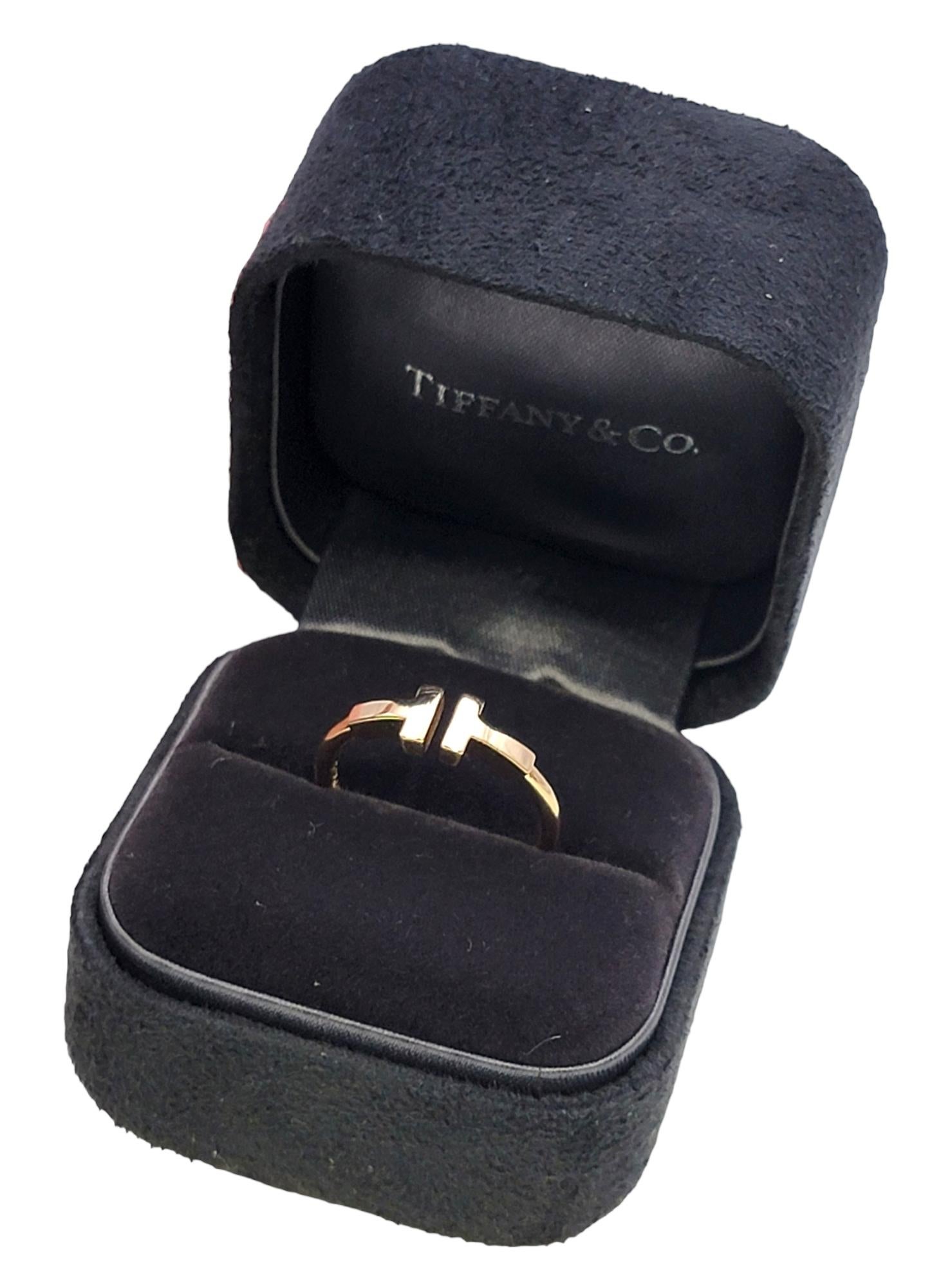 Tiffany & Co. Tiffany T Wire Band Ring in 18 Karat Rose Gold with Box 8