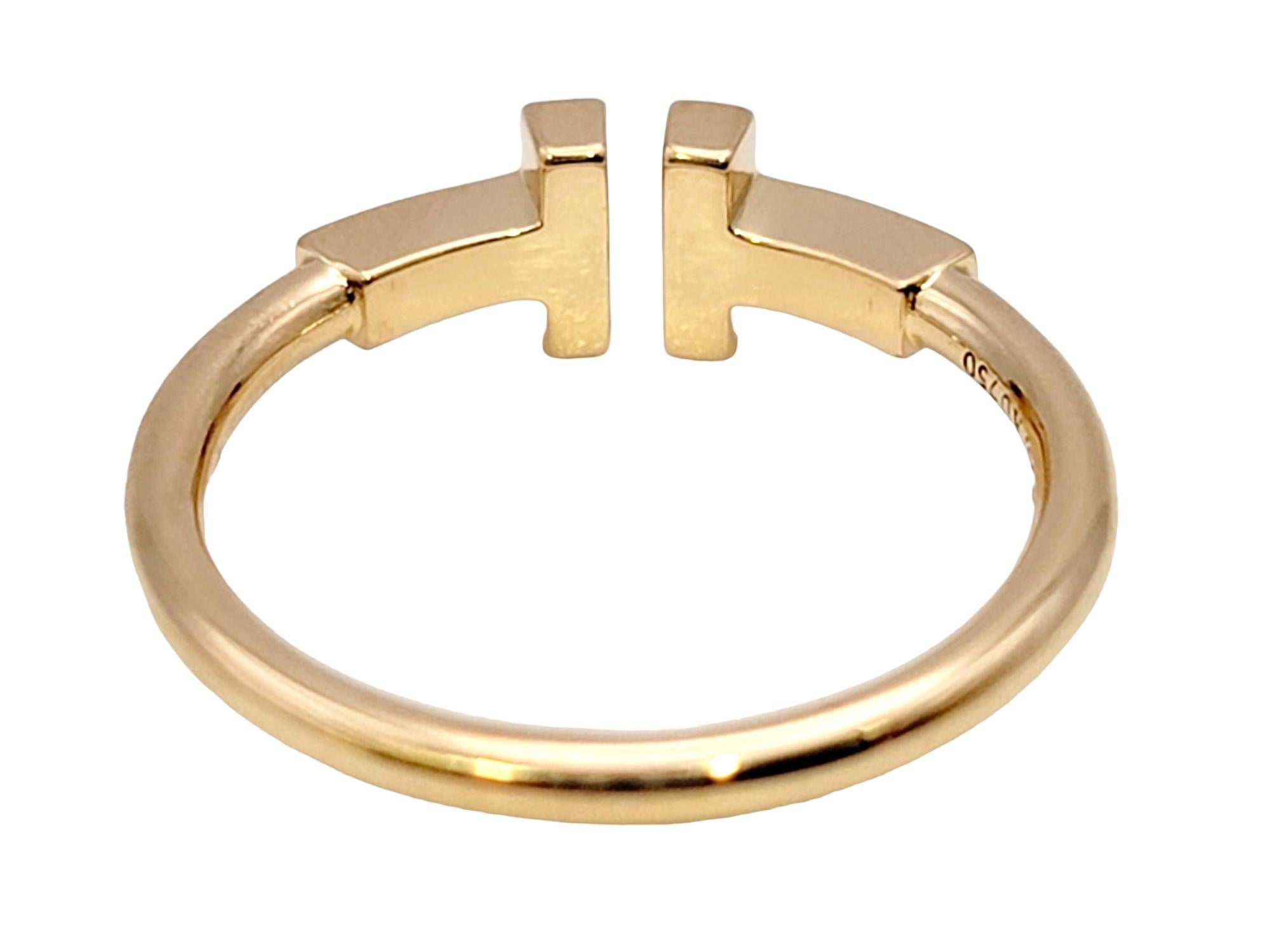 Tiffany & Co. Tiffany T Wire Band bague en or rose 18 carats avec boîte Unisexe en vente