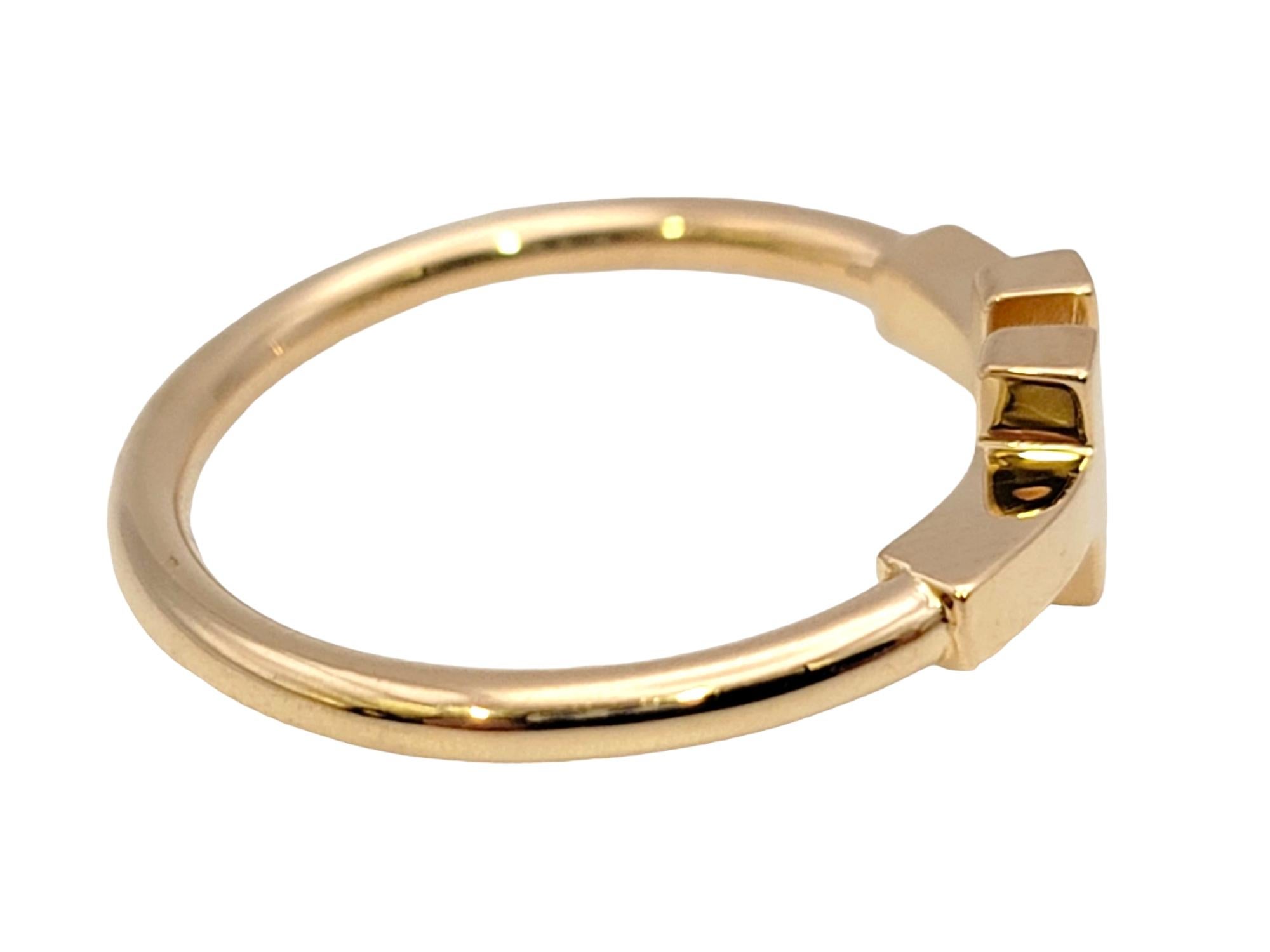 Tiffany & Co. Tiffany T Wire Band bague en or rose 18 carats avec boîte en vente 3