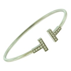 Tiffany & Co. Tiffany T Wire Bracelet with Diamonds in White Gold