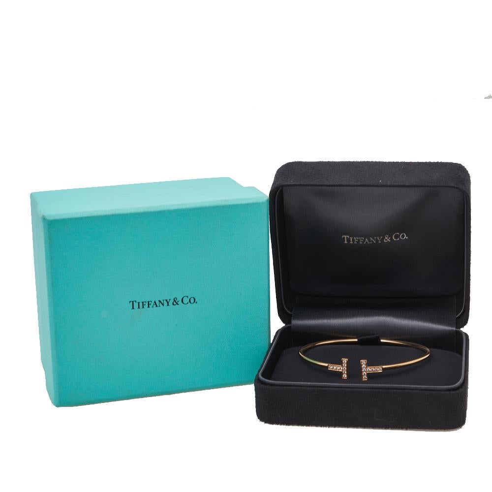 Women's Tiffany & Co. Tiffany T Wire Diamond 18K Rose Gold Bracelet