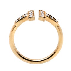 Tiffany & Co. Tiffany T Wire Diamond 18K Rose Gold Ring Size 48