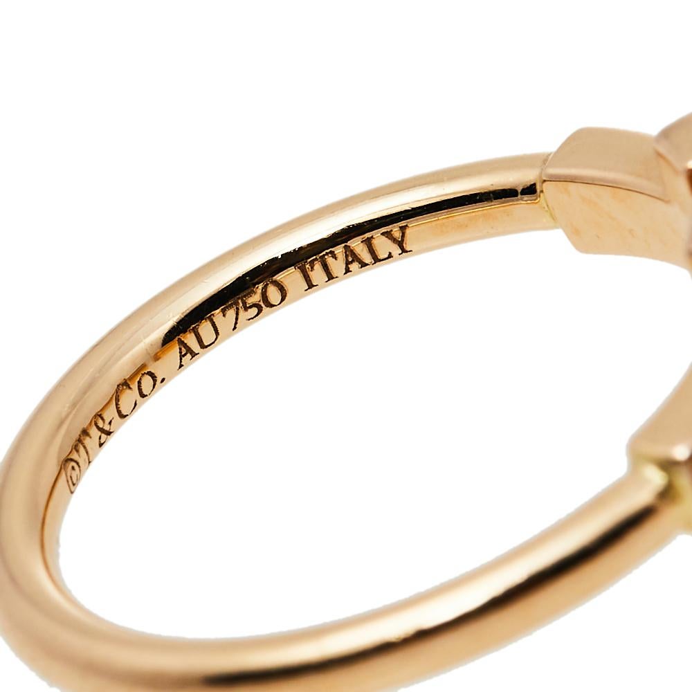 Tiffany & Co. Tiffany T Wire Diamond 18K Rose Gold Ring Size 48 1