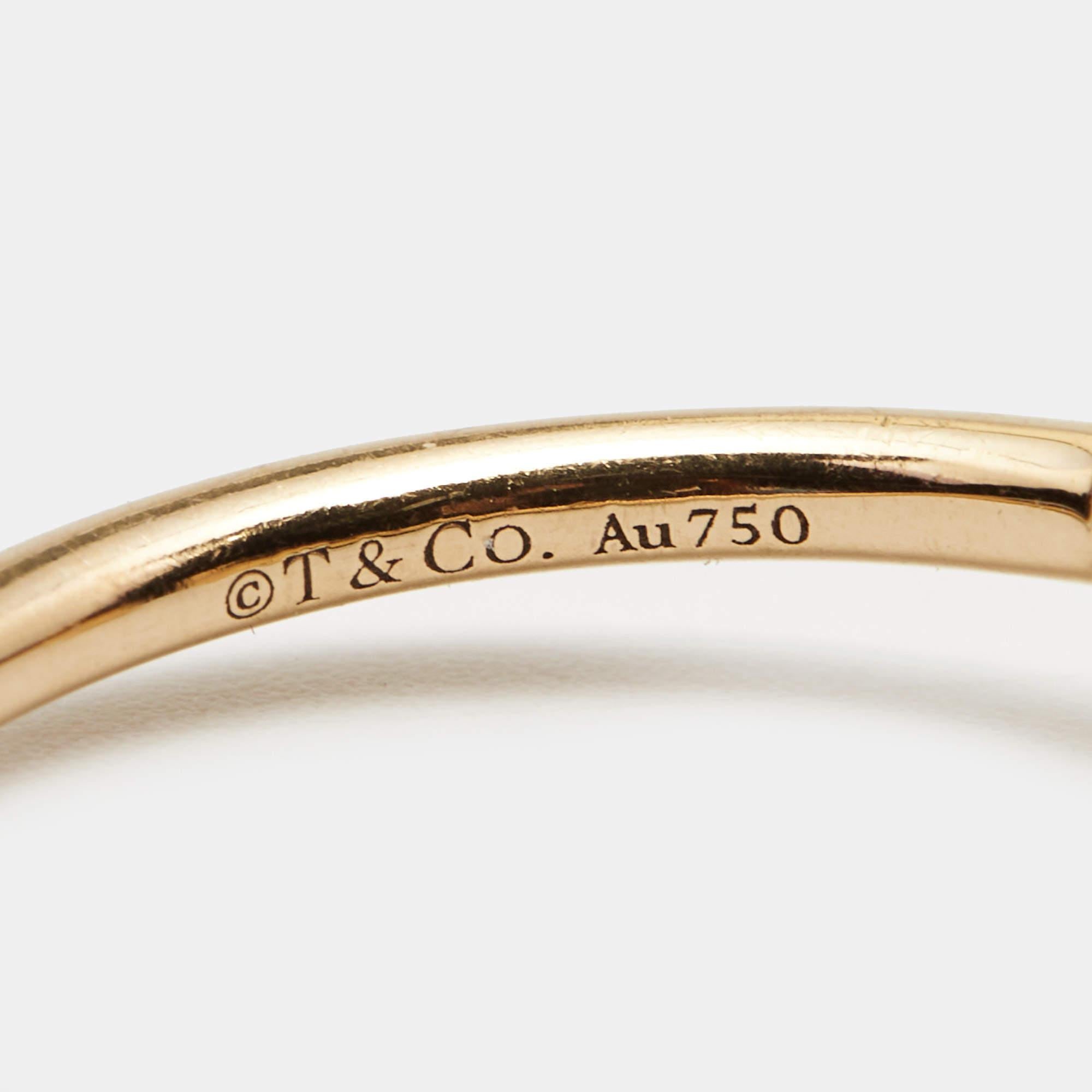 Tiffany & Co. Tiffany T Wire Diamonds 18k Rose Gold Ring Size 53 1