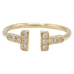 Tiffany & Co. Tiffany T. Wire Natural Diamond 18 Karat Yellow Gold Band Ring