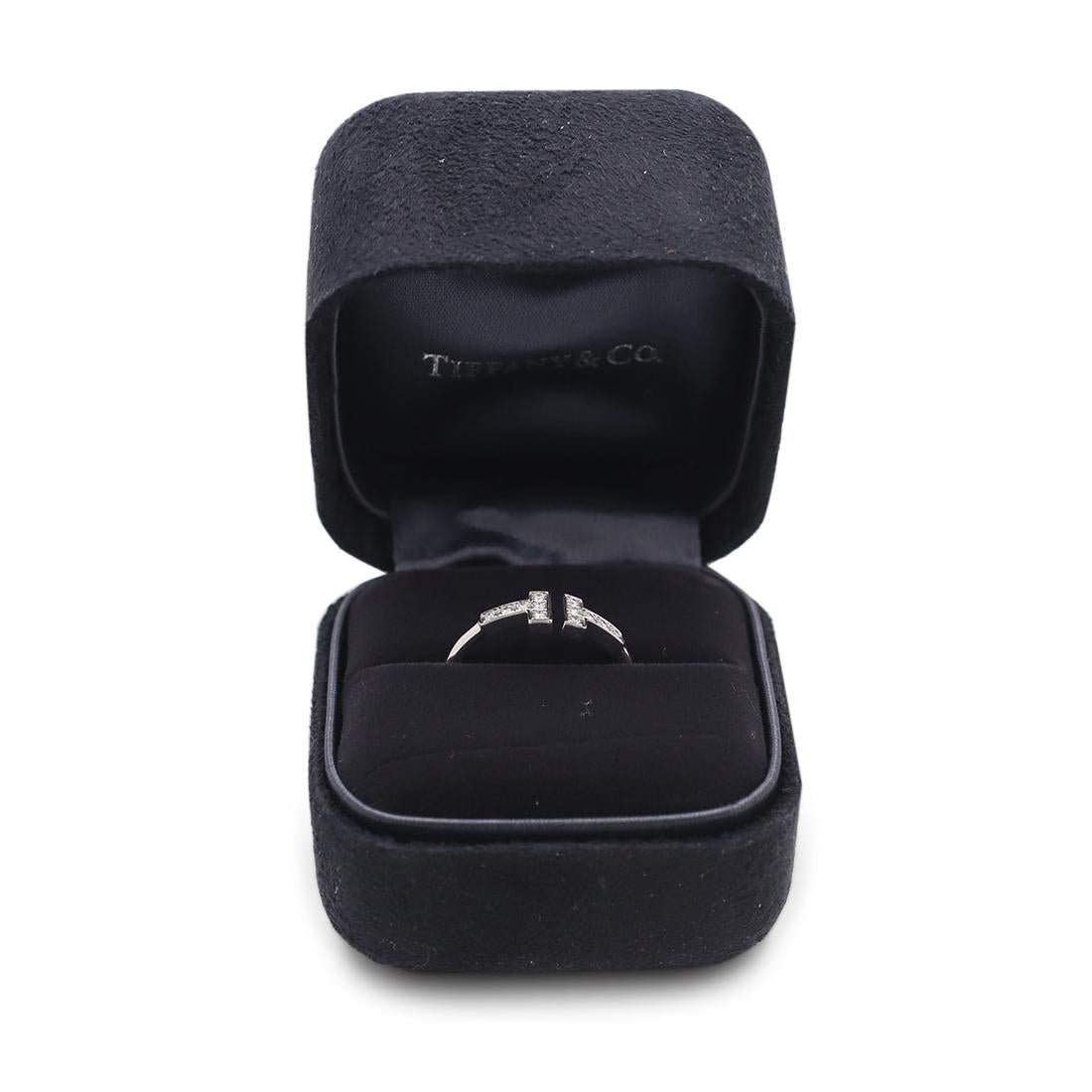 Brilliant Cut Tiffany & Co. 'Tiffany T Wire' White Gold Diamond Ring