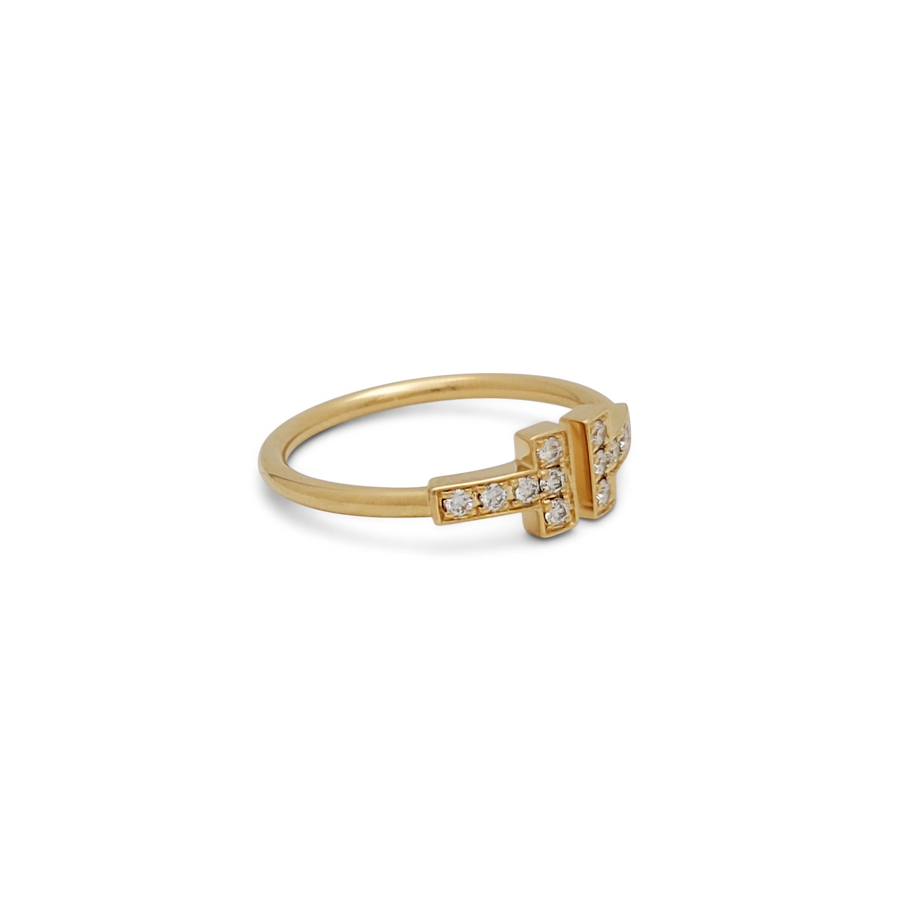 Contemporary Tiffany & Co. 'Tiffany T' Yellow Gold and Diamond Ring