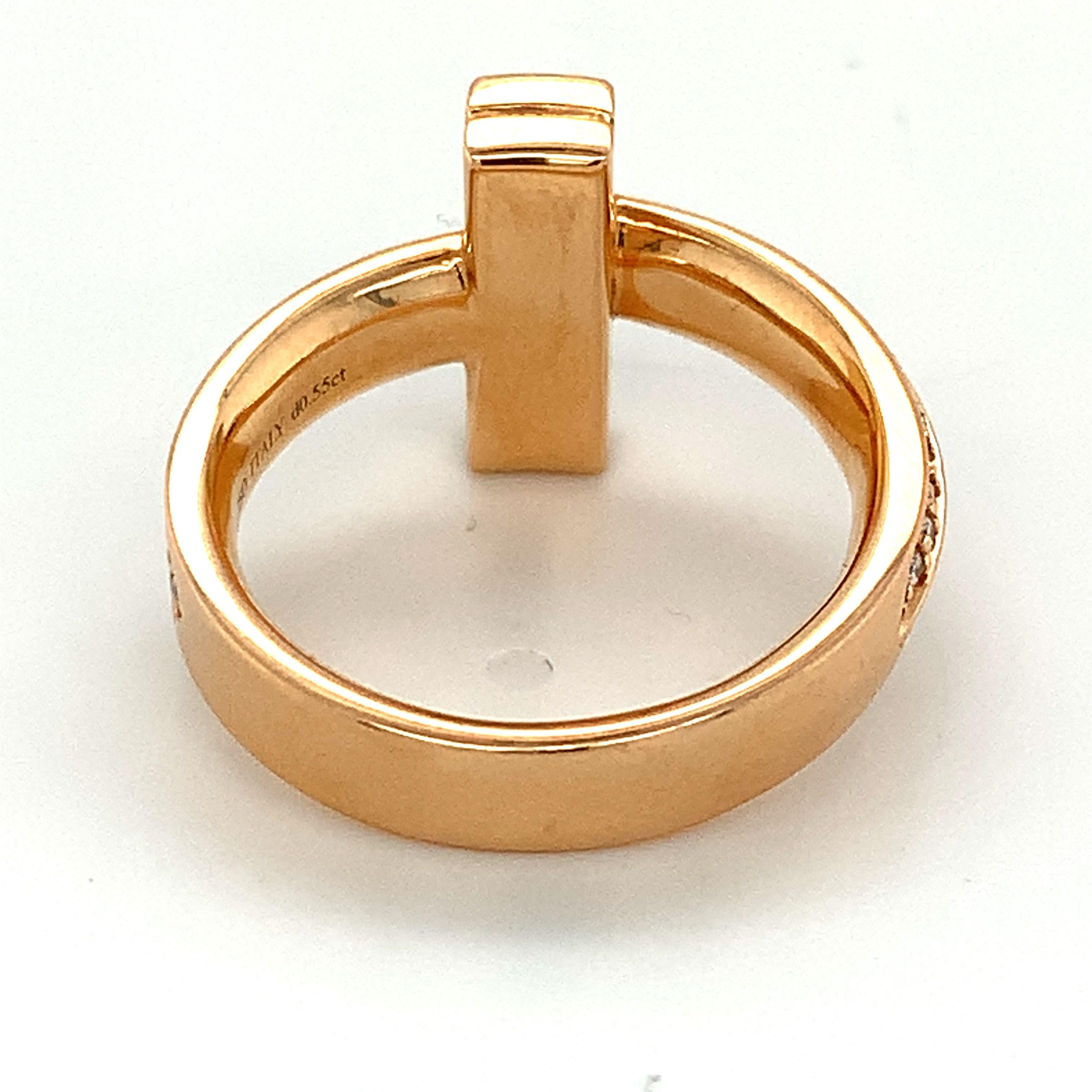 Tiffany & Co Tiffany T1 18k Roségold Diamant-T-Ring Größe 7,5 MSRP $7200 2