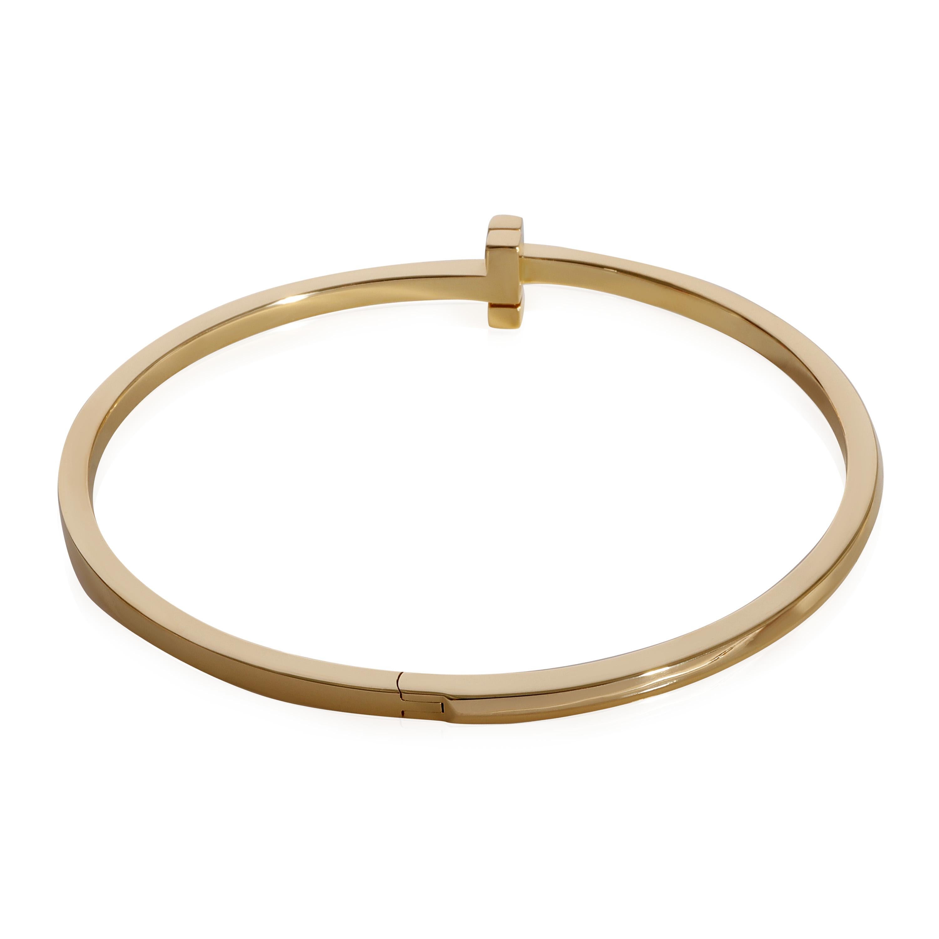 Tiffany & Co. Tiffany T1 schmaler Armreif mit Scharnier aus 18 Karat Gelbgold für Damen oder Herren