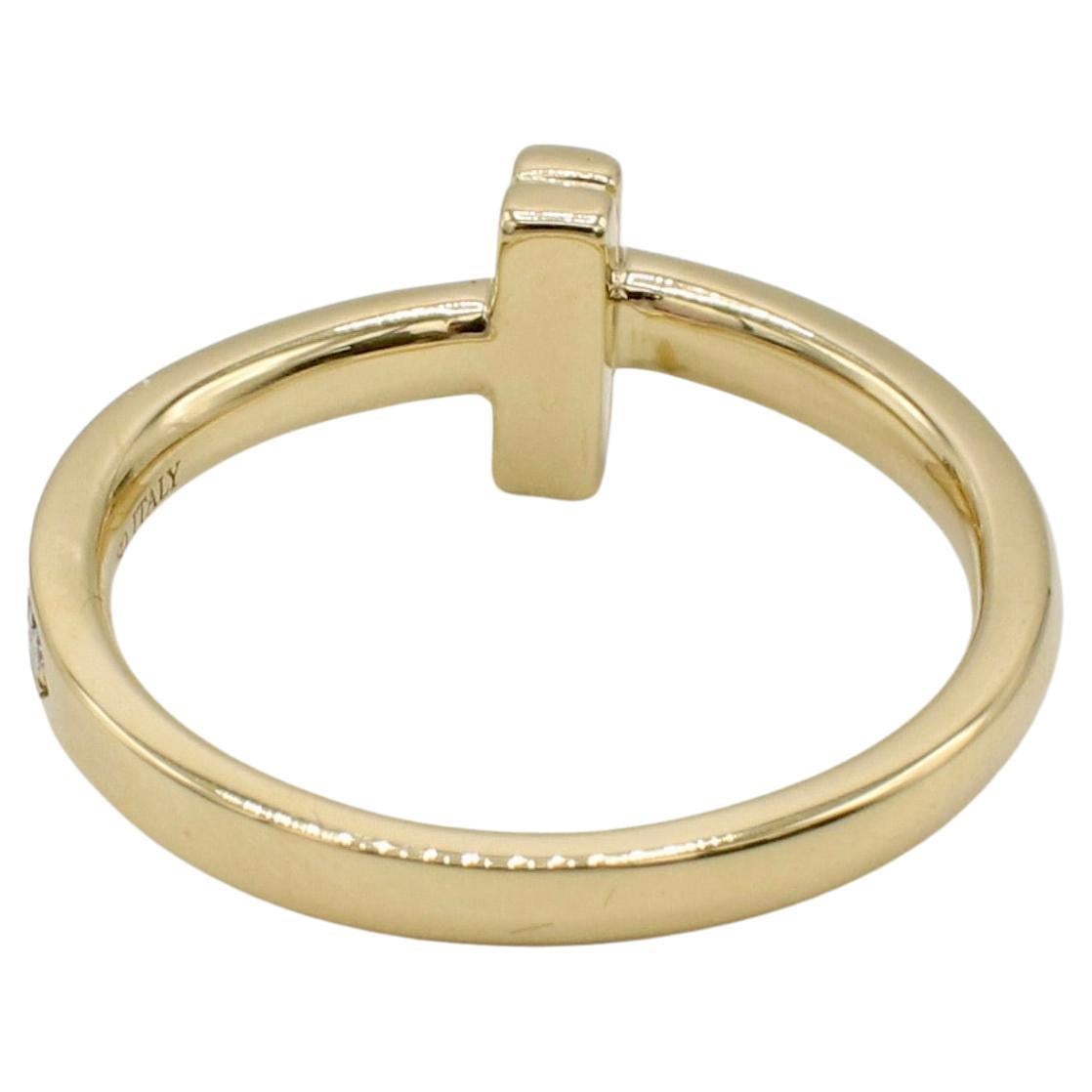 Tiffany & Co. Tiffany T1 Ring in Yellow Gold Natural Diamonds Band Ring  In Excellent Condition For Sale In  Baltimore, MD