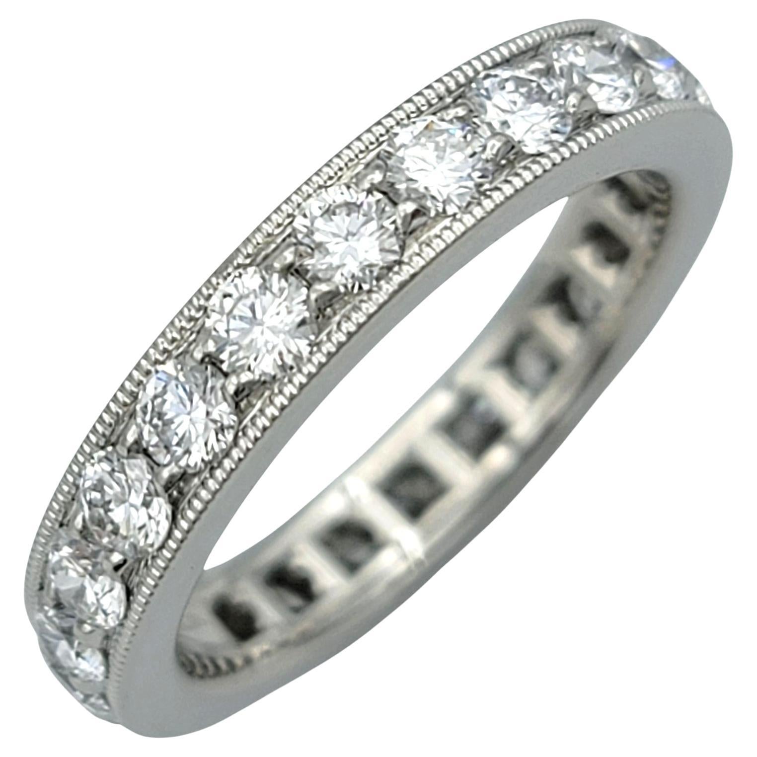 Tiffany & Co. 'Tiffany Together' Diamond Milgrain Eternity Band Ring in Platinum