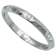 Platinring Tiffany & Co. 'Tiffany True' mit abgeschrägter Kante und Diamanten