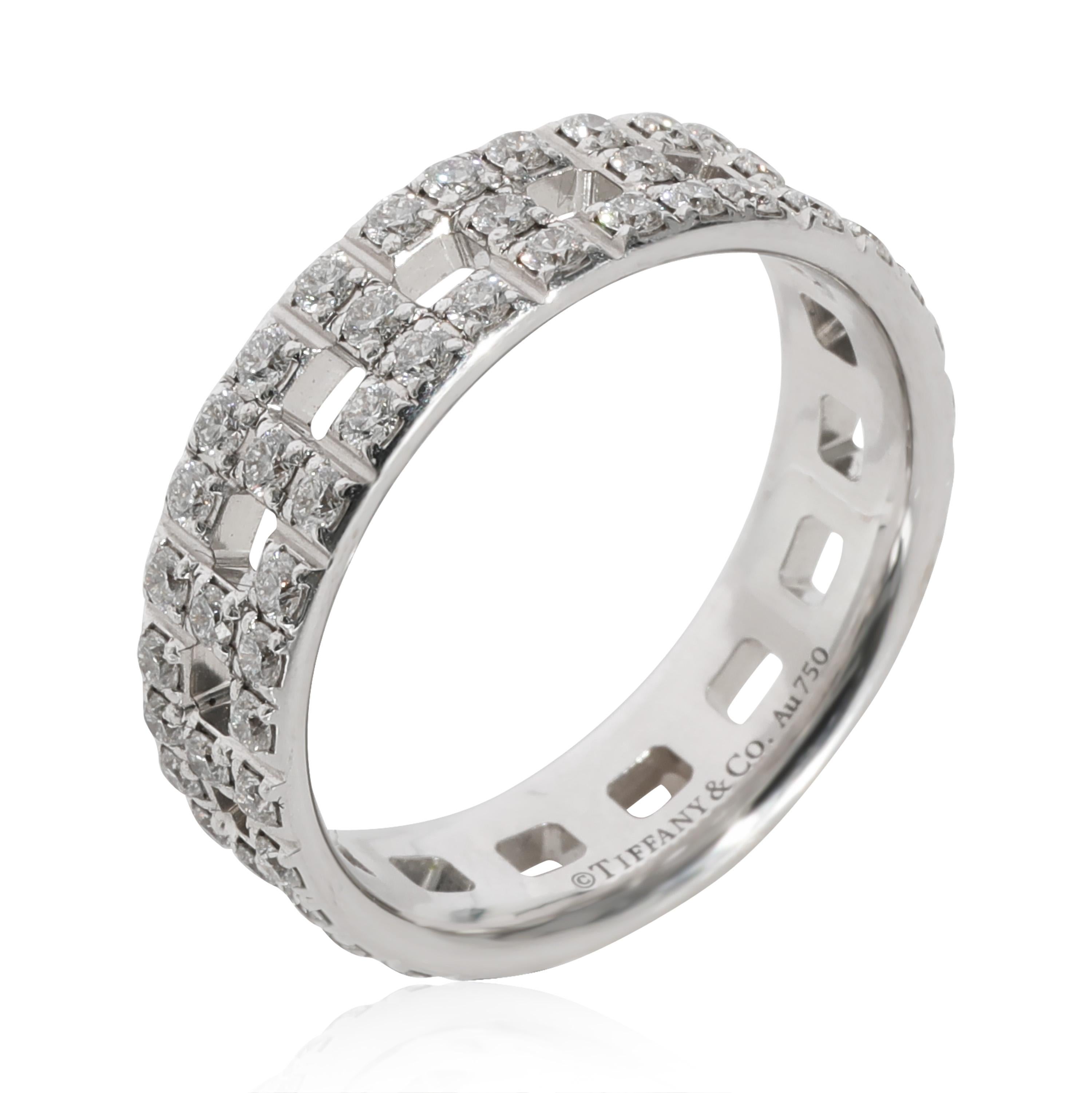 Tiffany & Co. Bague Tiffany en or blanc 18k et diamant Trueing 0.99 CTW en vente 1