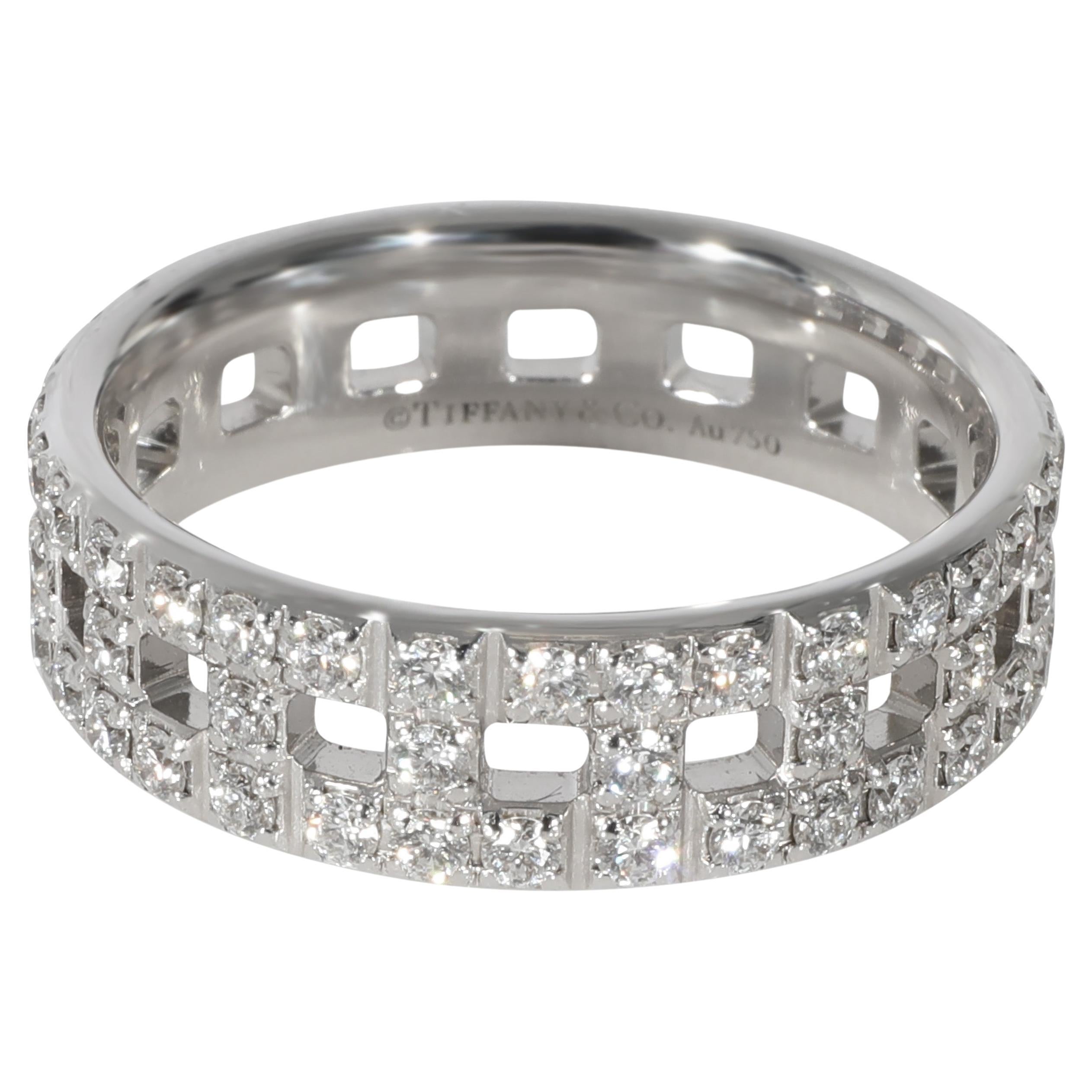 Tiffany & Co. Bague Tiffany en or blanc 18k et diamant Trueing 0.99 CTW en vente