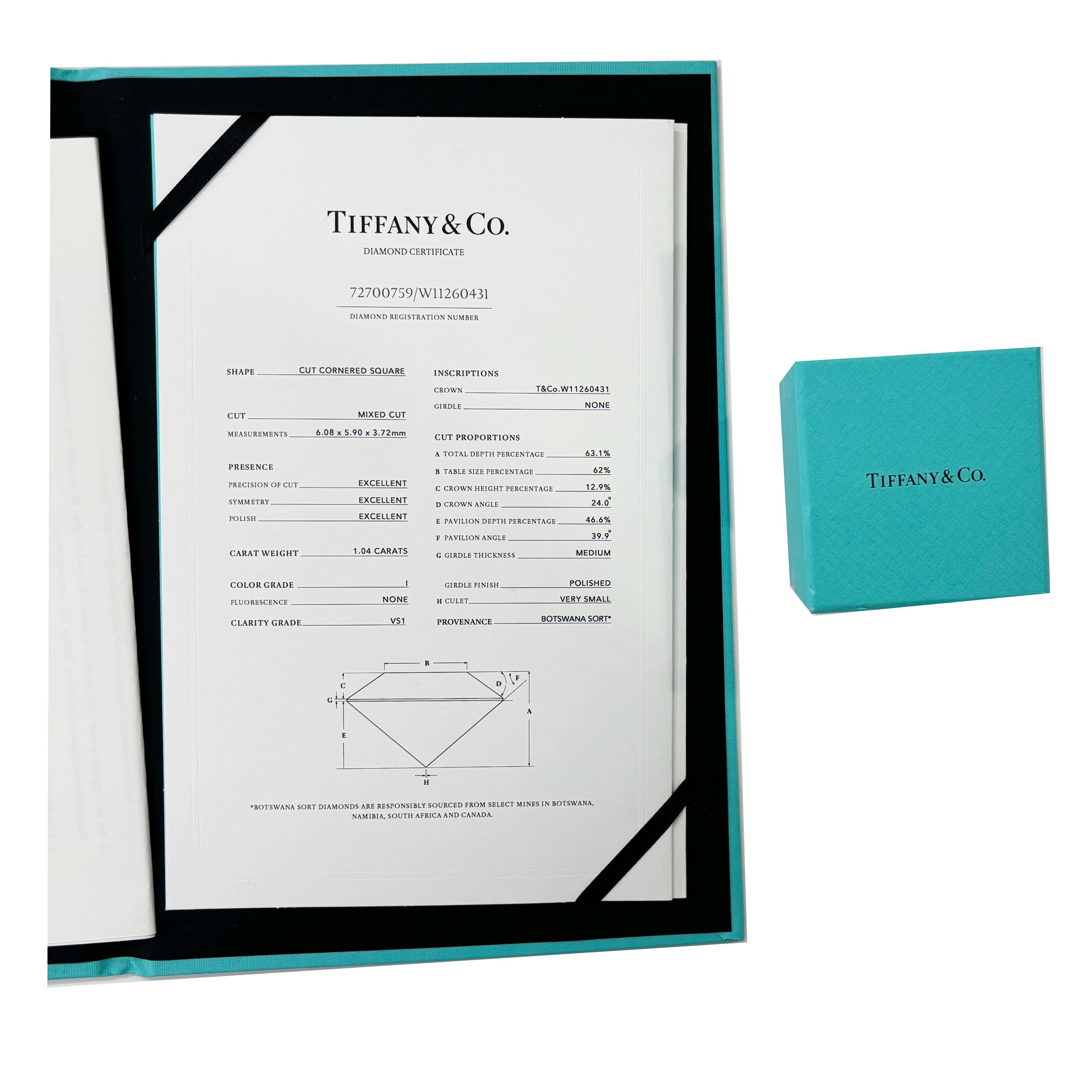 Tiffany & Co. Tiffany True Engagement Ring in  Platinum I VS1 1.19 CTW 1
