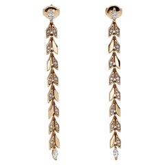 Tiffany & Co. Tiffany Victoria Diamond 18K Rose Gold Vine Long Drop Earrings