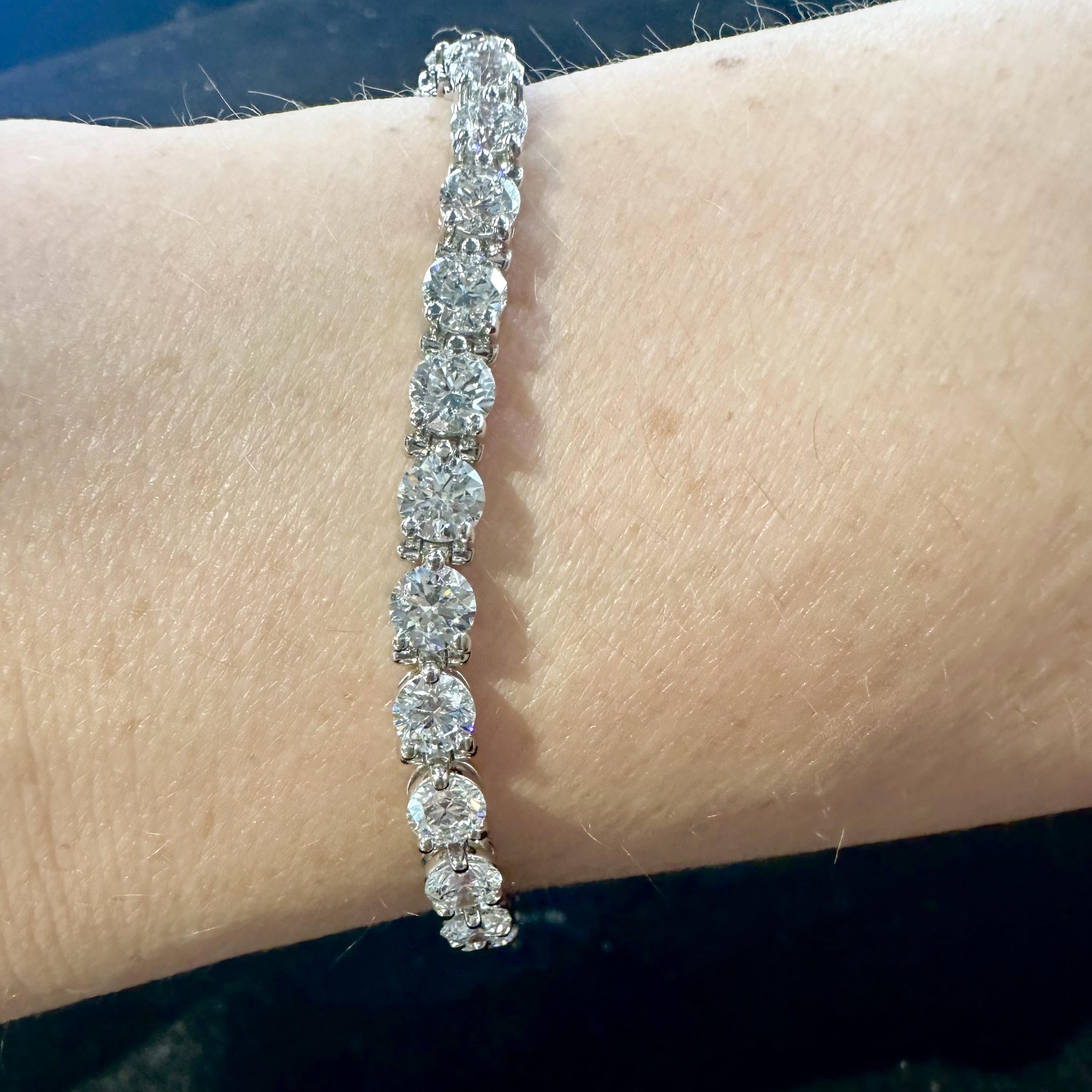 Tiffany & Co. Tiffany Victoria Platin-Diamant-Tennisarmband aus Platin, 8,05 Karat (Zeitgenössisch)