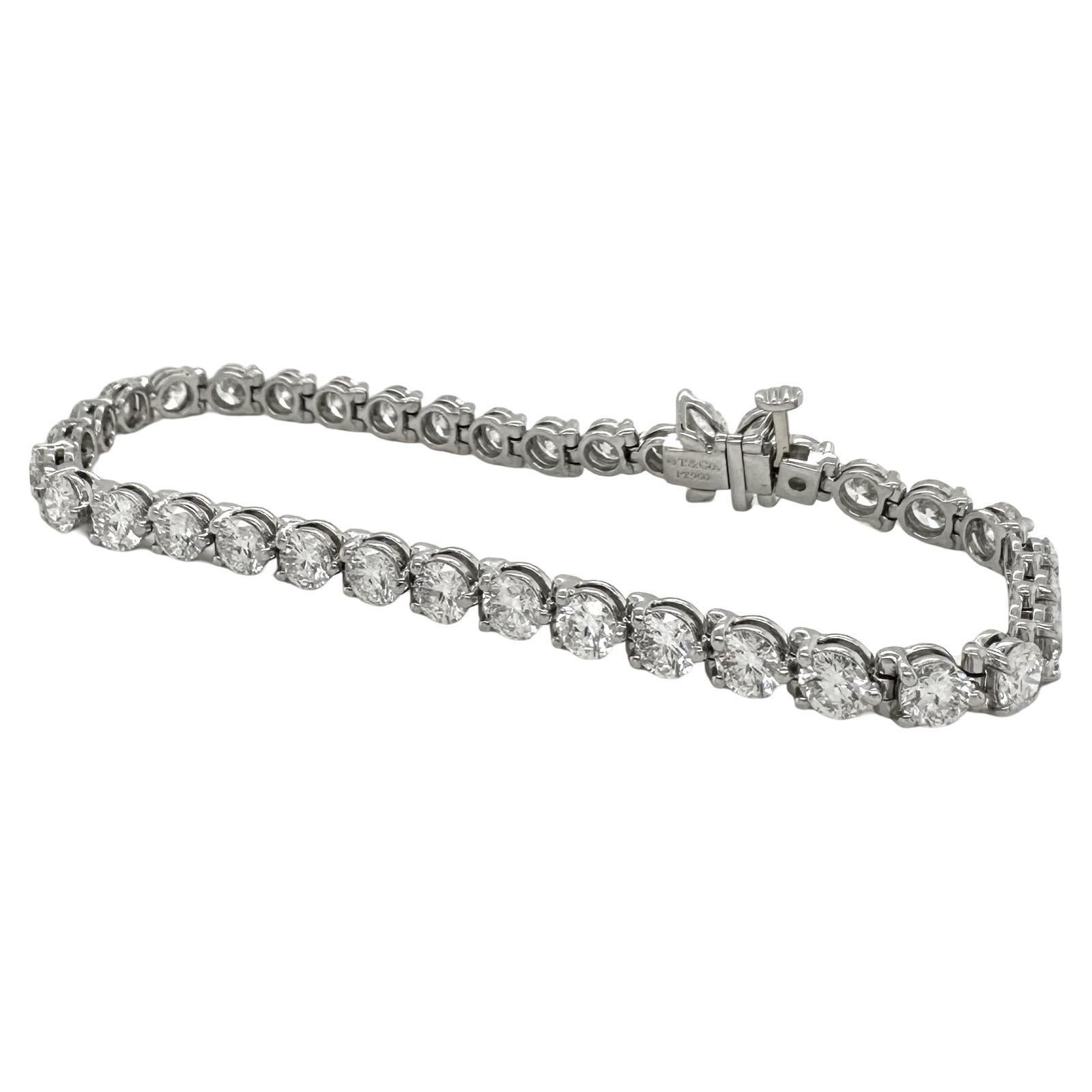 Tiffany & Co. Tiffany Victoria Platin-Diamant-Tennisarmband aus Platin, 8,05 Karat (Rundschliff)