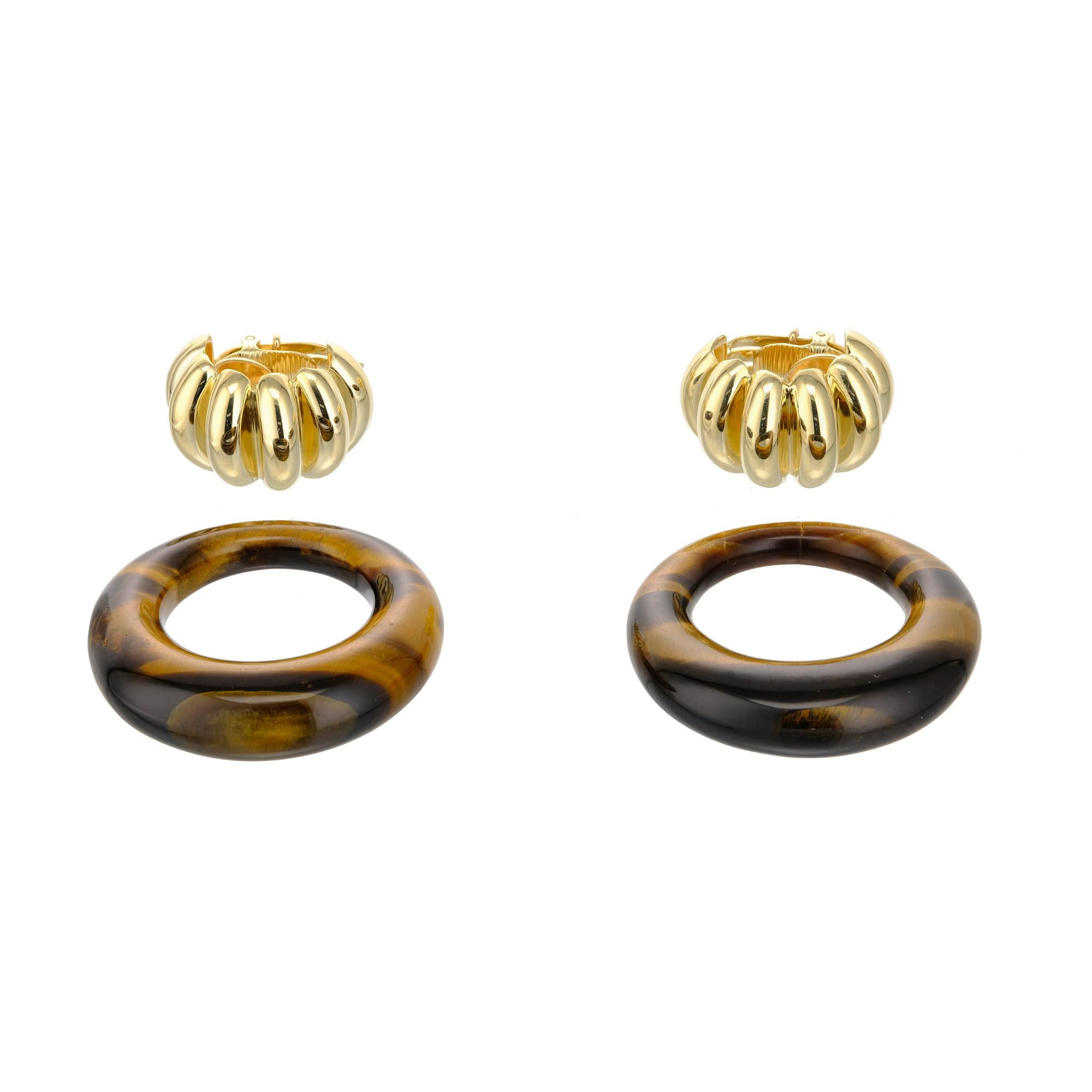 vintage gold shrimp earrings