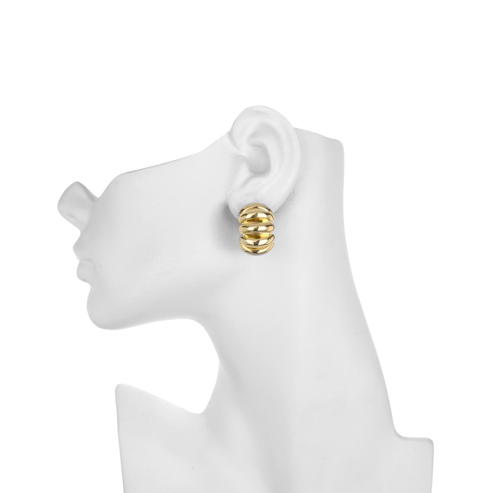 Tiffany & Co. Tiger Eye Yellow Gold Shrimp Door Knocker Earrings 1