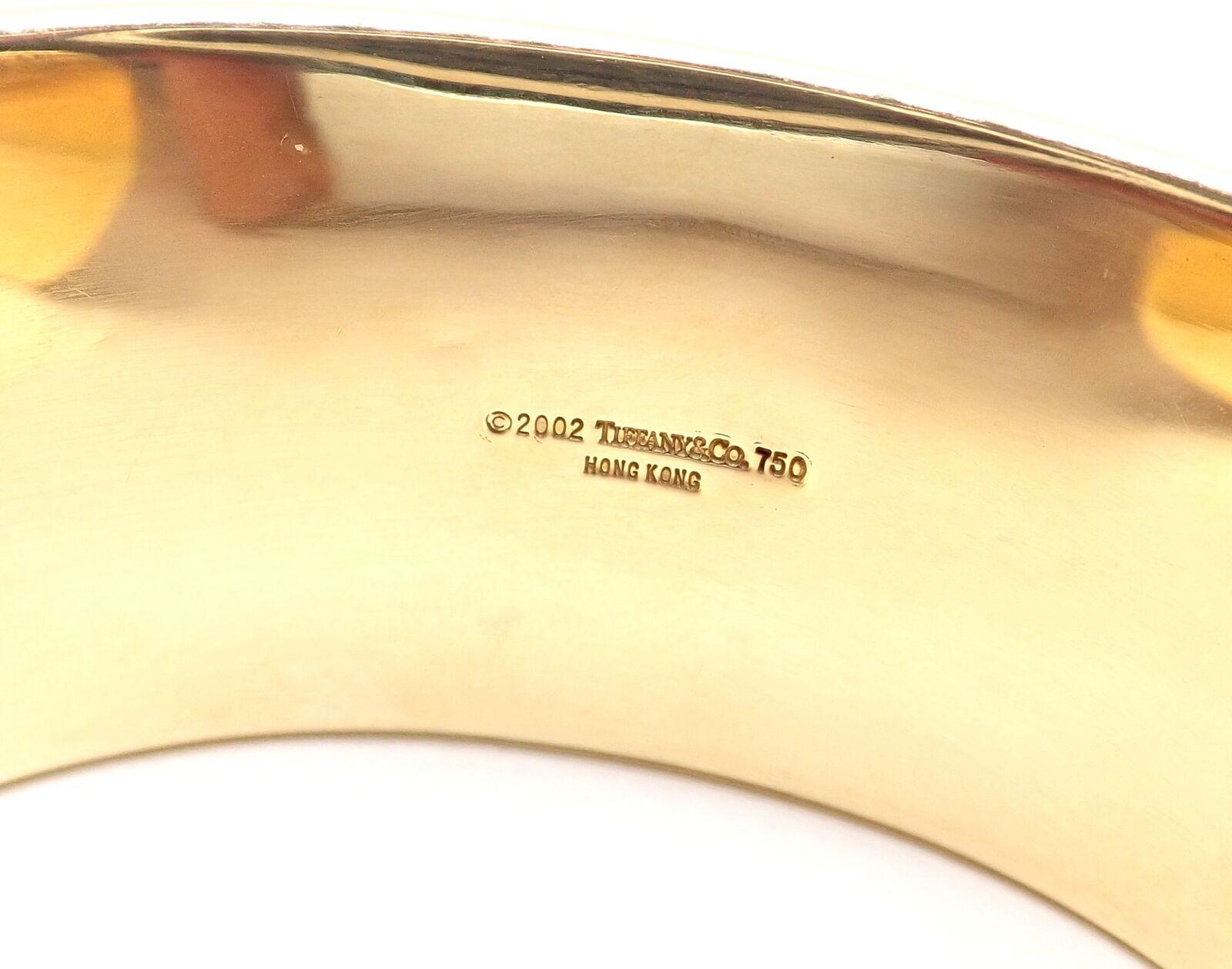 Tiffany & Co Tigerauge Armreif Manschette Breite Gelbgold Armband im Angebot 1