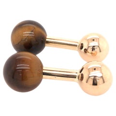 Tiffany & Co. Tigers Eye Cufflinks in 14K Yellow Gold