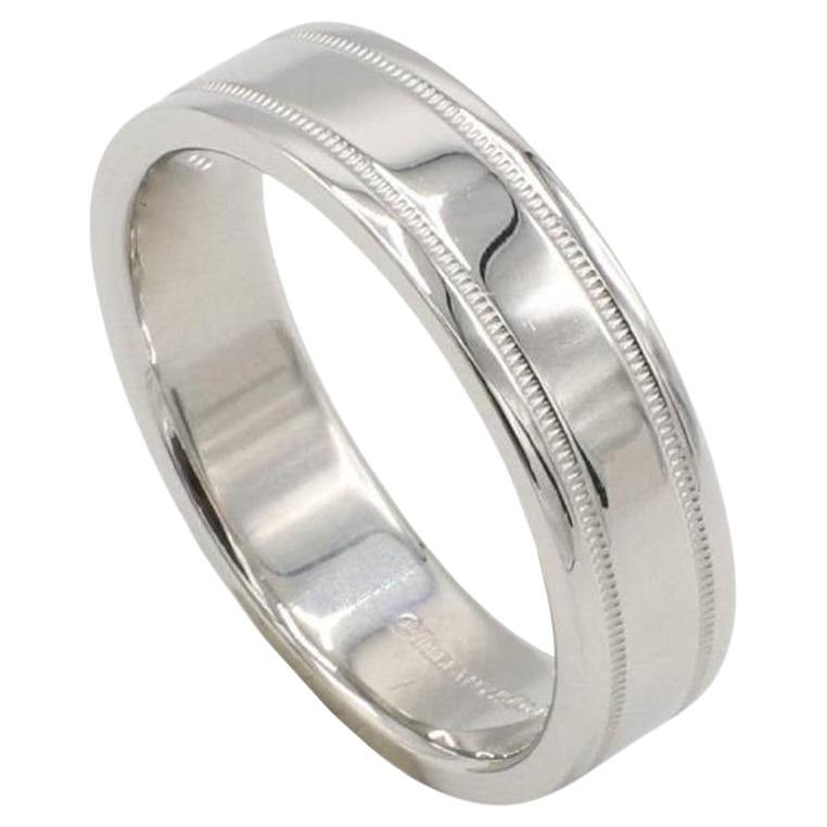 Tiffany & Co. Ensemble 6MM Platinum Milgrain Wedding Ring