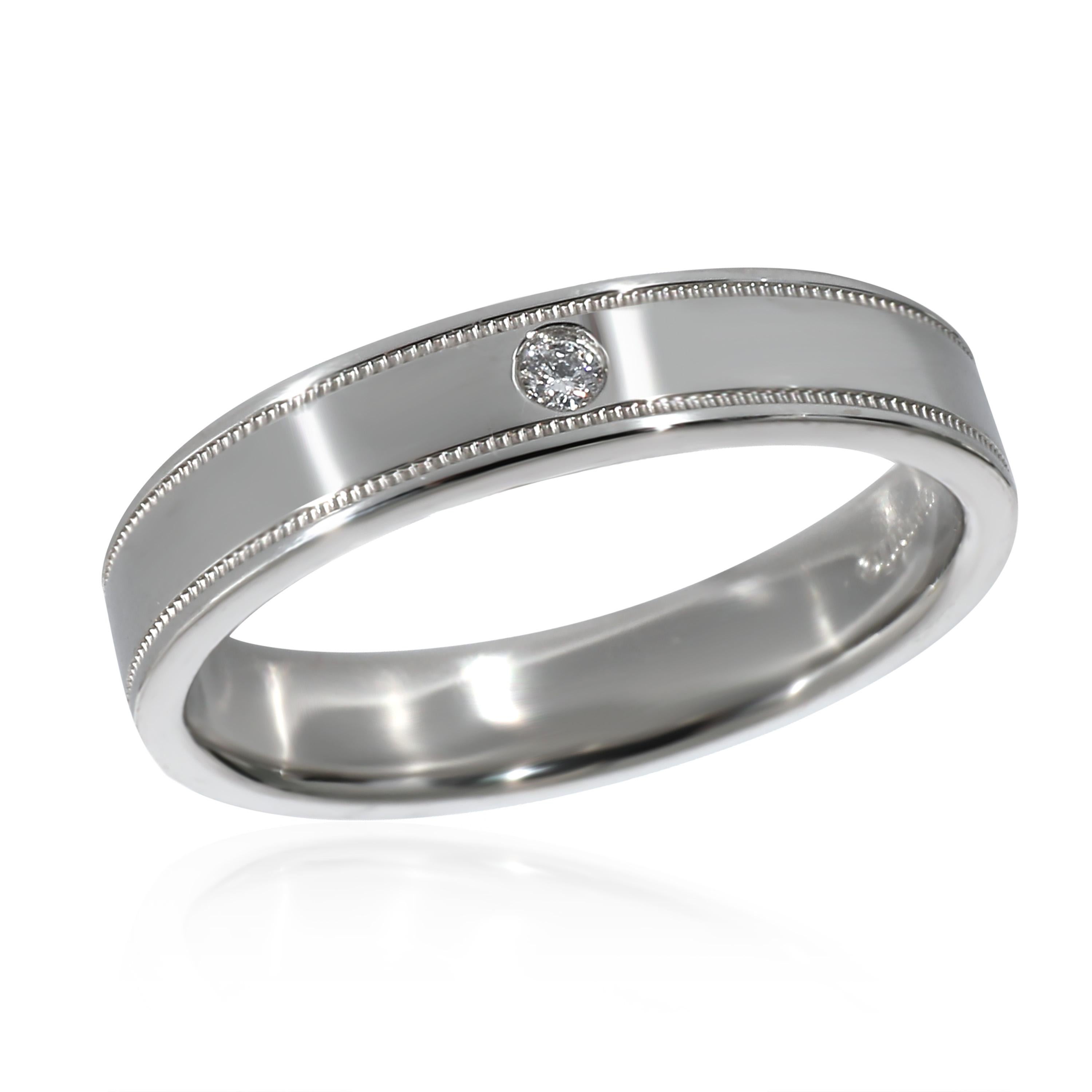 Tiffany & Co. Together Double Migrain Diamond Band in Platinum 0.01 CTW In Excellent Condition For Sale In New York, NY