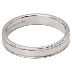 Tiffany & Co. Together Double Milgrain Platinum Band Ring Size 62