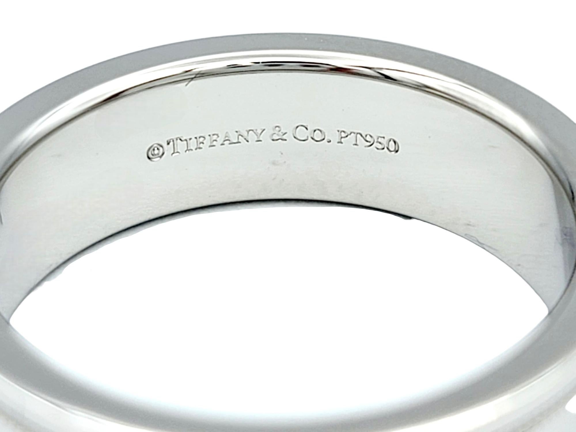 Women's or Men's Tiffany & Co. 'Together' Double Milgrain Polished Platinum Wedding Band Ring For Sale