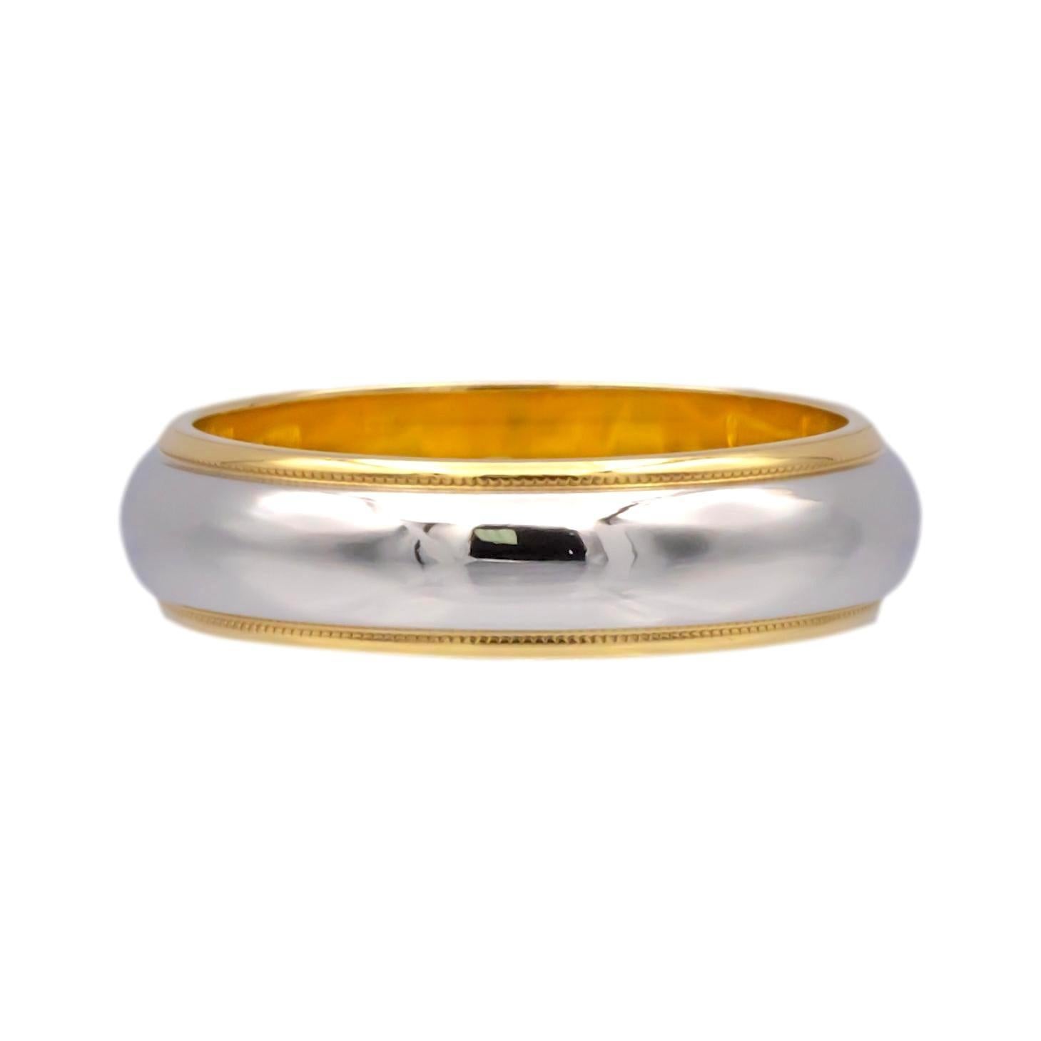 Tiffany & Co. Anillo Together Milgrain de platino y oro de 18 quilates, talla 7 Contemporáneo