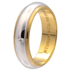 Tiffany & Co. Anillo Together Milgrain de platino y oro de 18 quilates, talla 7